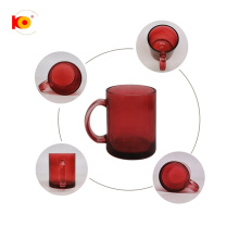 Wholesale hot fancy gradient 11oz red  sublimation glass coffee mug